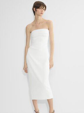 Aritzia Long Maxi Strapless Dress in White